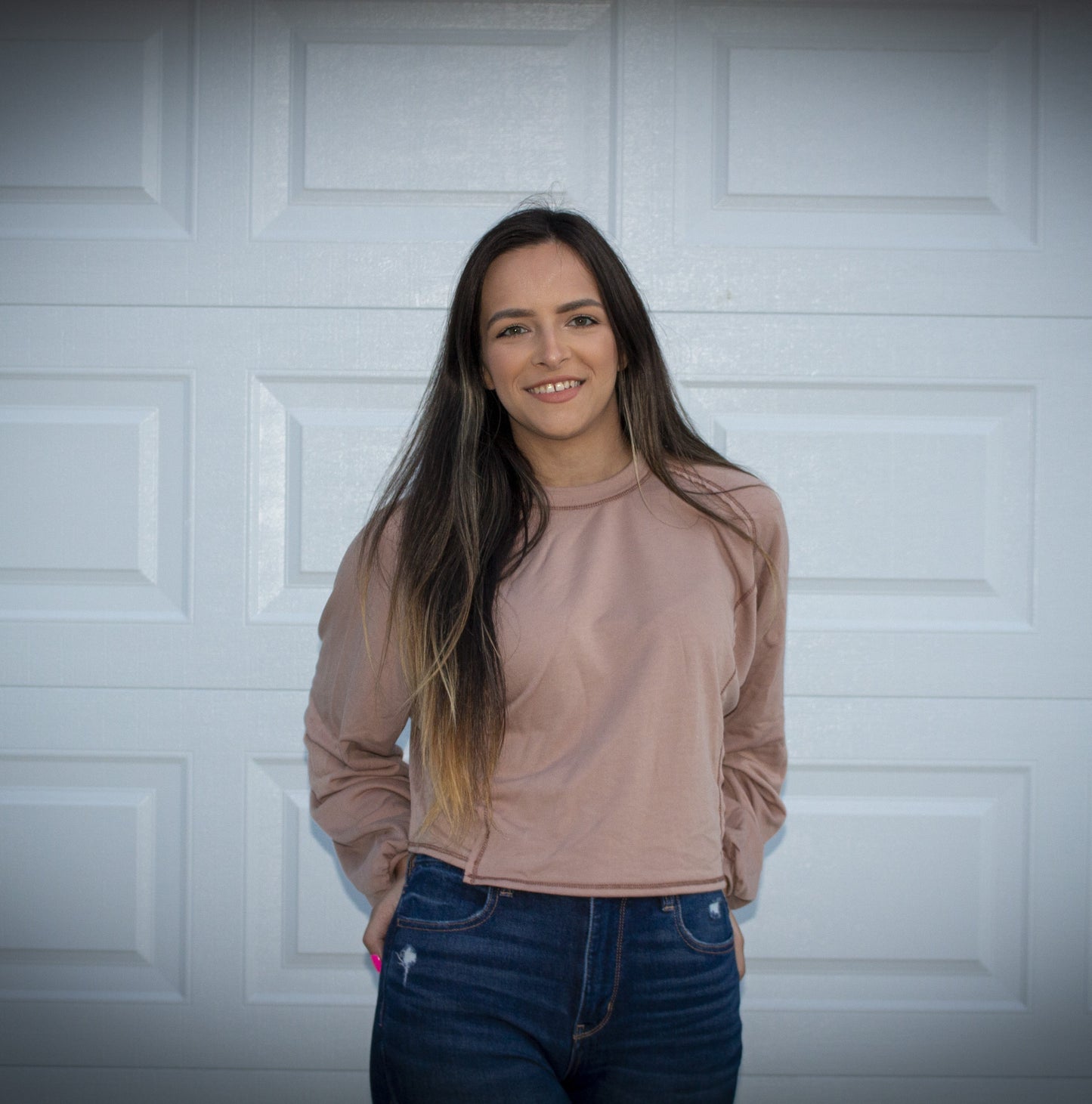 Stitch cropped sweatshirt