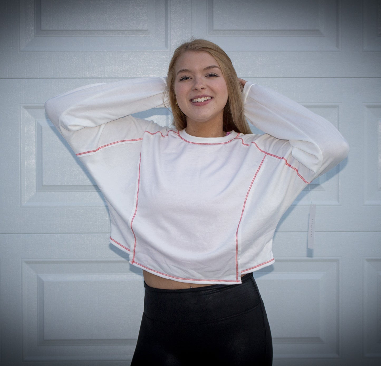 Stitch cropped sweatshirt
