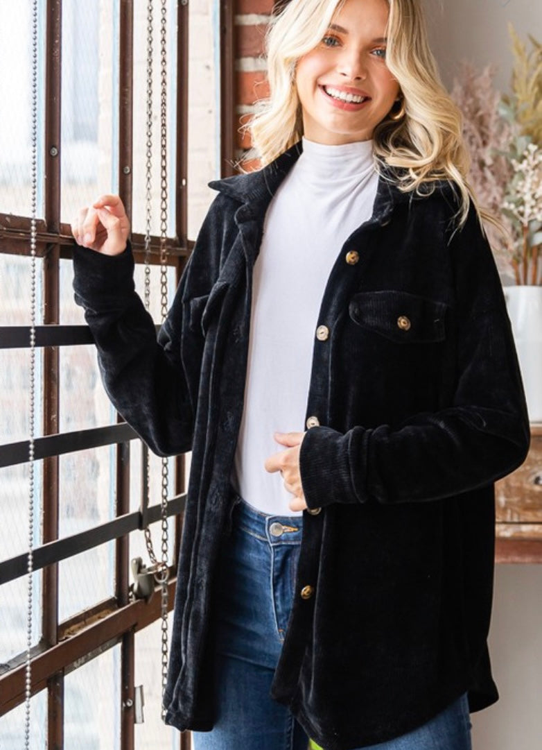Chenille shacket