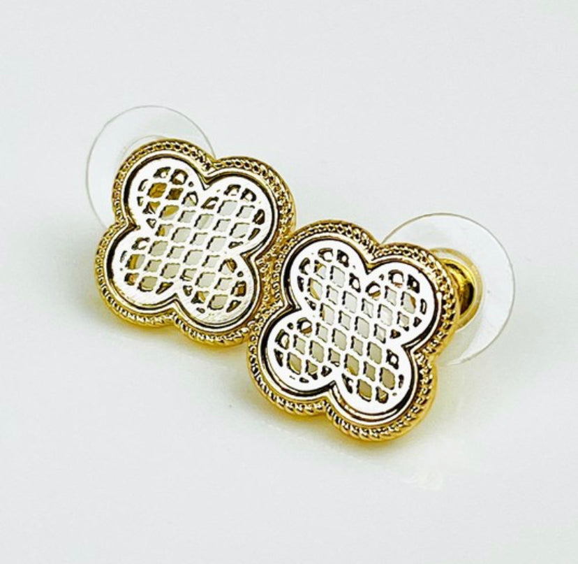 Two Tone Stud Earrings