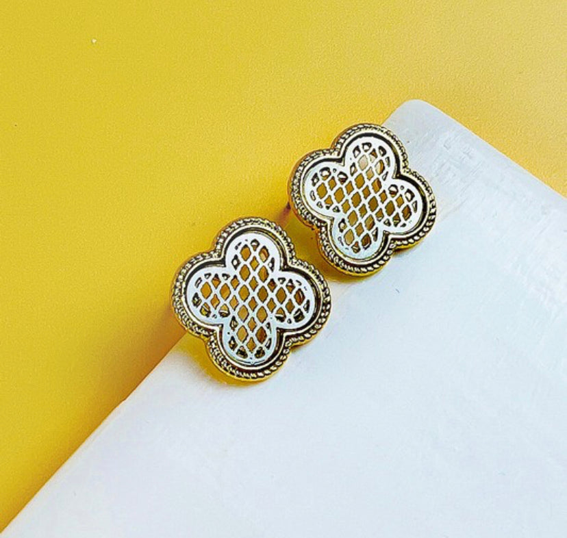 Two Tone Stud Earrings