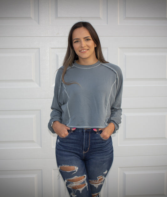 Stitch cropped sweatshirt