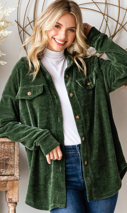 Chenille shacket