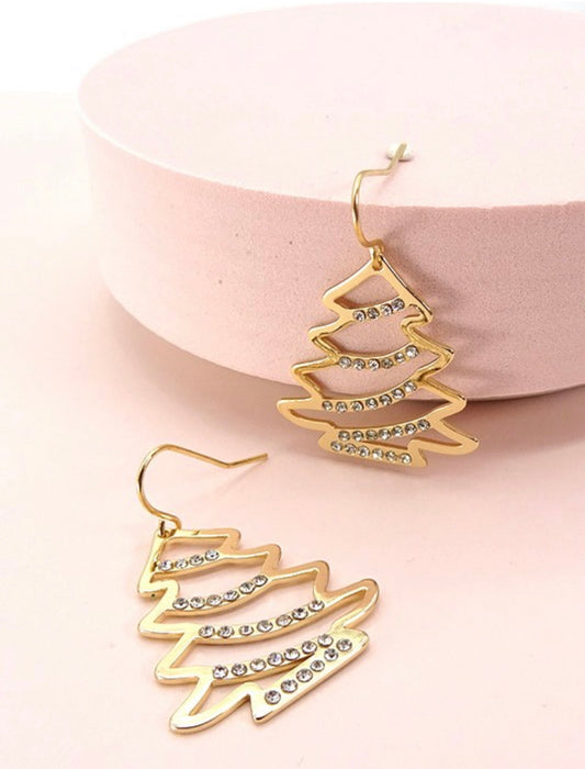 Xmas tree dangle earrings